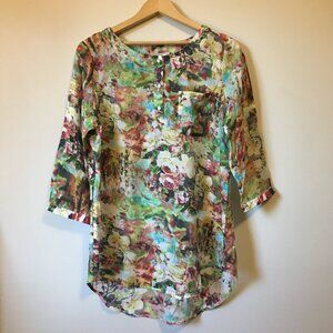 Anany Bright Abstract Floral Tunic Blouse